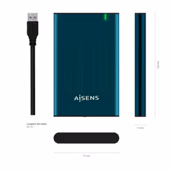 AISENS ASE-2525PB contenitore di unità di archiviazione Custodia per Disco Rigido (HDD) Blu marino 2.5" - Vista aggiuntiva 4