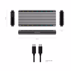 AISENS ASM2-RGB011GR contenitore di unità di archiviazione Box esterno SSD Grigio M.2 - Vista aggiuntiva 4