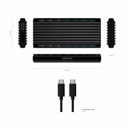 AISENS ASM2-RGB012B contenitore di unità di archiviazione Box esterno SSD Nero M.2 - Vista aggiuntiva 4