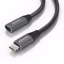 AISENS A107-0636, 2 m, USB C, USB C, USB 3.2 Gen 2x2, 20 Gbit/s, Grigio