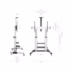 AISENS FT100TE-125 Supporto per display espositivi 2,54 m (100") Nero, Argento - Vista aggiuntiva 4