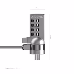 AISENS ASLK-D40N01-SL cavo di sicurezza Argento 1,5 m