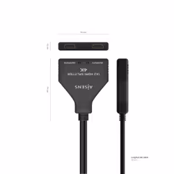 AISENS A123-0654 ripartitore video HDMI 2x HDMI - Vista aggiuntiva 4