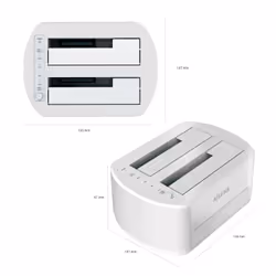 AISENS ASDS-D02W docking station per unità di archiviazione USB 3.2 Gen 1 (3.1 Gen 1) Type-B Bianco - Vista aggiuntiva 4
