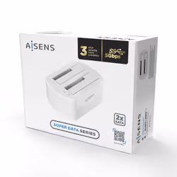 AISENS ASDS-D02W docking station per unità di archiviazione USB 3.2 Gen 1 (3.1 Gen 1) Type-B Bianco - Vista aggiuntiva 5