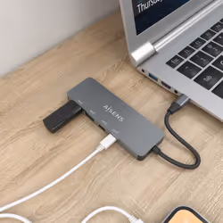 AISENS A109-0694 hub di interfaccia USB 3.2 Gen 2 (3.1 Gen 2) Type-C 10000 Mbit/s Grigio - Vista aggiuntiva 4