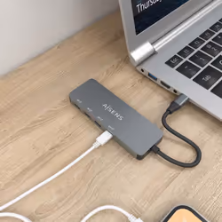 AISENS A109-0695 hub di interfaccia USB 3.2 Gen 2 (3.1 Gen 2) Type-C 10000 Mbit/s Grigio - Vista aggiuntiva 4