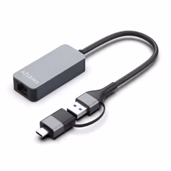AISENS A109-0710, Cablato, USB Type-A/USB Type-C, Ethernet, 2500 Mbit/s, Grigio