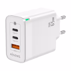 AISENS ASCH-65W3P007-W Caricabatterie per dispositivi mobili Universale Bianco AC Ricarica rapida Interno - Vista aggiuntiva 2