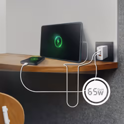 AISENS ASCH-65W3P007-W Caricabatterie per dispositivi mobili Universale Bianco AC Ricarica rapida Interno - Vista aggiuntiva 5