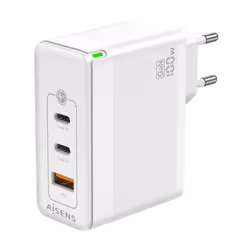 AISENS ASCH-100W3P008-W Caricabatterie per dispositivi mobili Universale Bianco AC Ricarica rapida Interno