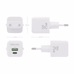 AISENS ASCH-25W2P014-W Caricabatterie per dispositivi mobili Universale Bianco AC Ricarica rapida Interno - Vista aggiuntiva 4