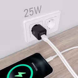 AISENS ASCH-25W2P015-BK Caricabatterie per dispositivi mobili Universale Nero AC Ricarica rapida Interno - Vista aggiuntiva 5