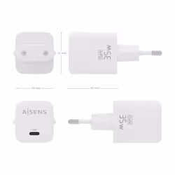 AISENS ASCH-35W1P016-W Caricabatterie per dispositivi mobili Universale Bianco AC Ricarica rapida Interno - Vista aggiuntiva 4
