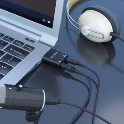 AISENS A106-0768 adattatore per inversione del genere dei cavi USB-A 2x 3.5 mm Nero - Vista aggiuntiva 4