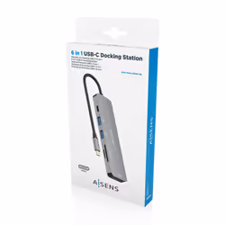AISENS ASUC-6P016-GR replicatore di porte e docking station per laptop Cablato USB 3.2 Gen 1 (3.1 Gen 1) Type-C Grigio - Vista aggiuntiva 7
