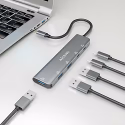AISENS A109-0857 hub di interfaccia USB 3.2 Gen 1 (3.1 Gen 1) Type-C 5 Mbit/s Grigio - Vista aggiuntiva 5