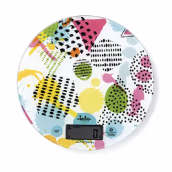 JATA HBAL7240, Bilancia da cucina elettronica, 5 kg, 1 g, Multicolore, Vetro, Superficie piana
