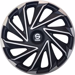 SPARCO Set 4 copricerchi 15" pollici copriruota auto Varese SPC1580SVBK argento nero
