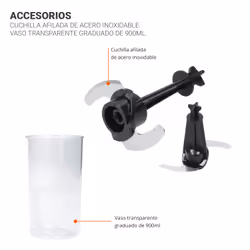 TM Electron TMPBA017 frullatore Frullatore ad immersione 1200 W Nero, Acciaio satinato - Vista aggiuntiva 3