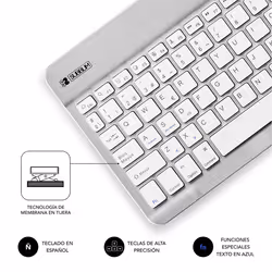 SUBBLIM TECLADO SMART BLUETOOTH SILVER QWERTY Spagnolo Argento, Bianco - Vista aggiuntiva 5