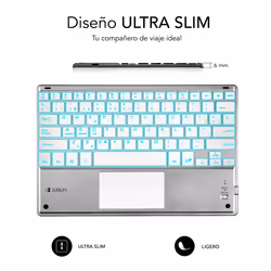 SUBBLIM TECLADO SMART BACKLIT TOUCHPAD BLUETOOTH SILVER QWERTY Spagnolo Argento, Bianco - Vista aggiuntiva 3