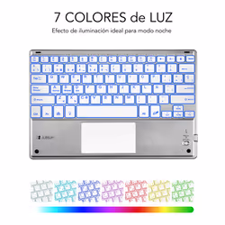 SUBBLIM TECLADO SMART BACKLIT TOUCHPAD BLUETOOTH SILVER QWERTY Spagnolo Argento, Bianco - Vista aggiuntiva 5