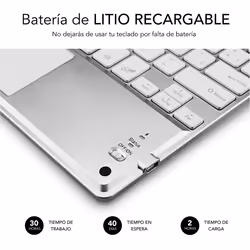 SUBBLIM TECLADO SMART BACKLIT TOUCHPAD BLUETOOTH SILVER QWERTY Spagnolo Argento, Bianco - Vista aggiuntiva 7