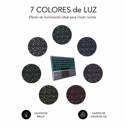 SUBBLIM TECLADO SMART BACKLIT TOUCHPAD BLUETOOTH GREY QWERTY Spagnolo Nero, Grigio - Vista aggiuntiva 6