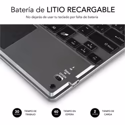 SUBBLIM TECLADO SMART BACKLIT TOUCHPAD BLUETOOTH GREY QWERTY Spagnolo Nero, Grigio - Vista aggiuntiva 7