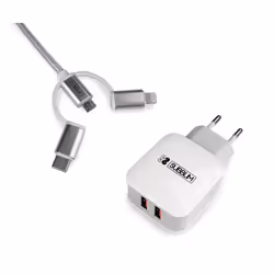 SUBBLIM SUB-CHG-1ZWC01, Interno, AC, 5 V, 1 m, Argento, Bianco