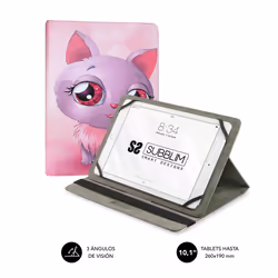 SUBBLIM SUB-CUT-4TC002, Custodia a libro, Ogni marca, Universal. Compatible con todas las Tablet del mercado de hasta 10.1", ...