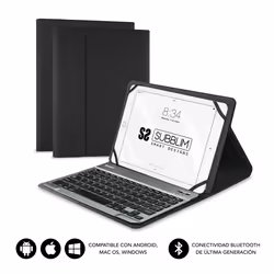 SUBBLIM SUB-KT2-BT0001, QWERTY, Spagnolo, 5 milioni di caratteri, Ogni marca, Nero, 25,6 cm (10.1")