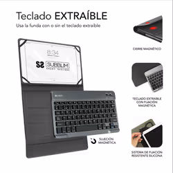 SUBBLIM SUB-KT2-BT0001 tastiera per dispositivo mobile QWERTY Spagnolo Bluetooth Nero