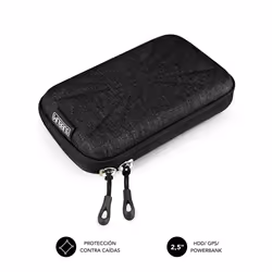 SUBBLIM SUB-HDD-HBC001, Custodia a sacchetto, ABS sintetico, Poliuretano, Nero, 2.5", Ogni marca, Compatible con el 99% de lo ...