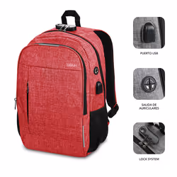 SUBBLIM SUB-BP-1UL0002 zaino Rosso Oxford - Vista aggiuntiva 2