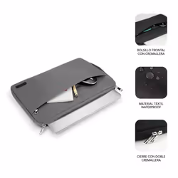 SUBBLIM SUB-LS-0PS0102 borsa per laptop 39,6 cm (15.6") Custodia a tasca Grigio - Vista aggiuntiva 2