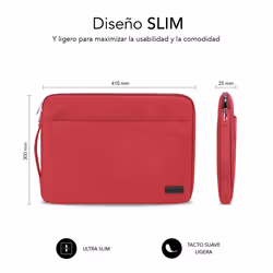 SUBBLIM SUB-LS-0PS0103 borsa per laptop 15.6" Custodia a tasca Rosso - Vista aggiuntiva 4