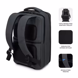 SUBBLIM MOCHILA TRAVELLER AIR PADDING 15.6'' GREY zaino Zaino casual Grigio Poliestere - Vista aggiuntiva 3