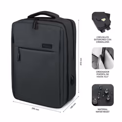 SUBBLIM MOCHILA TRAVELLER AIR PADDING 15.6'' GREY zaino Zaino casual Grigio Poliestere - Vista aggiuntiva 4