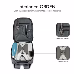 SUBBLIM MOCHILA TRAVELLER AIR PADDING 15.6'' GREY zaino Zaino casual Grigio Poliestere - Vista aggiuntiva 6