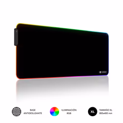 SUBBLIM SUBMP-02RGB01, Nero, Monocromatico, Tessuto, Gomma, Alimentazione USB, Multicolore, Tappetino per mouse per gioco da  ...