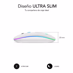 SUBBLIM SUBMO-LDFLAT2 mouse Ufficio Ambidestro RF Wireless + Bluetooth + USB Type-A Ottico 1600 DPI - Vista aggiuntiva 4