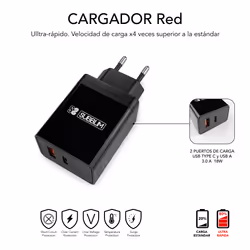 SUBBLIM SUBCHG-3WPD11 Caricabatterie per dispositivi mobili Universale Nero, Grigio AC Ricarica rapida Interno