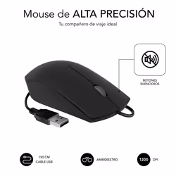 SUBBLIM SUBKBC-CSSK01 tastiera Mouse incluso Universale USB QWERTY Spagnolo Nero - Vista aggiuntiva 5