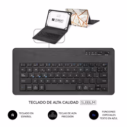 SUBBLIM SUBKT5-BTTW10 tastiera per dispositivo mobile QWERTY Spagnolo Bluetooth Multicolore - Vista aggiuntiva 5