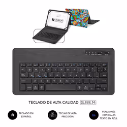 SUBBLIM SUBKT5-BTTC20 tastiera per dispositivo mobile QWERTY Spagnolo Bluetooth Multicolore - Vista aggiuntiva 5