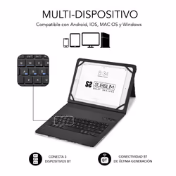 SUBBLIM SUBKT5-BTTC20 tastiera per dispositivo mobile QWERTY Spagnolo Bluetooth Multicolore - Vista aggiuntiva 6