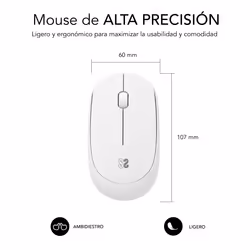 SUBBLIM SUBMO-B2SW011 mouse Ufficio Ambidestro RF Wireless Ottico 1200 DPI