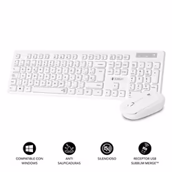 SUBBLIM SUBKBC-CSSW11 tastiera Mouse incluso Universale RF Wireless QWERTY Spagnolo Bianco - Vista aggiuntiva 2